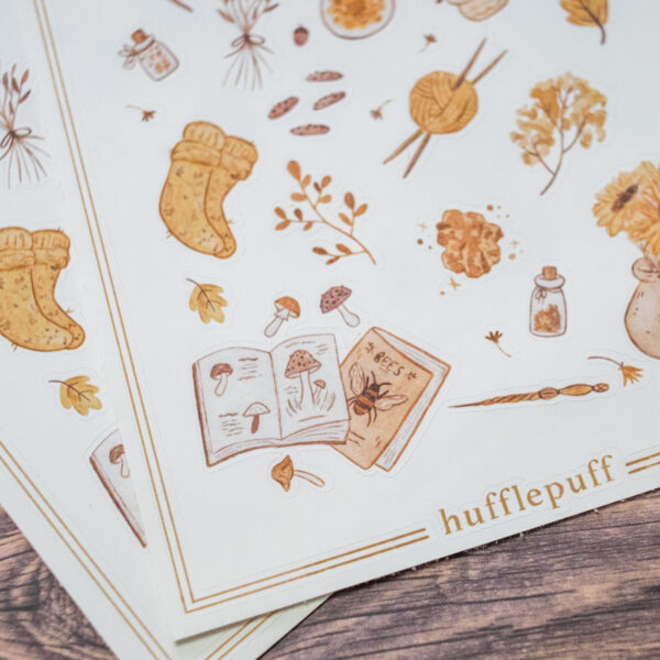hufflepuff hogwarts sticker sheet rebekah heffington creations
