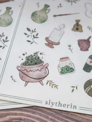 slytherin hogwarts sticker sheet rebekah heffington creations